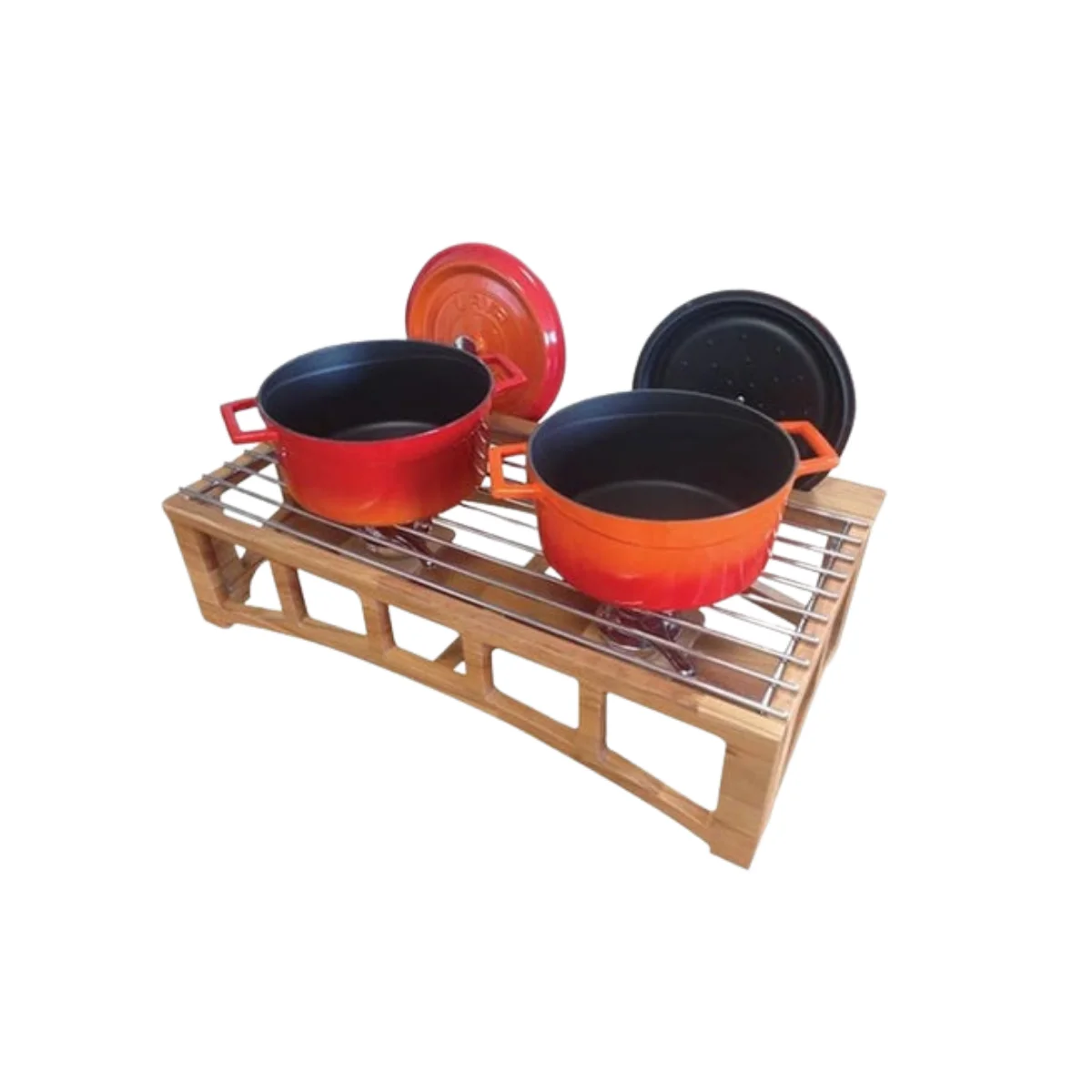 Lava Çiftli Ahşap Yemek Servis Standı 40*33 Cm