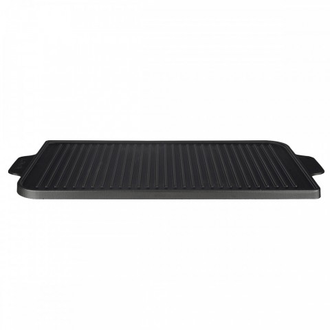 Lava Döküm Dikdörtgen Izgara Çift Yön Hot Plate Döküm Demir Yekpare Çift Kulplu 26x47cm. ( LV ECO GT 2647 T6 ) Siyah