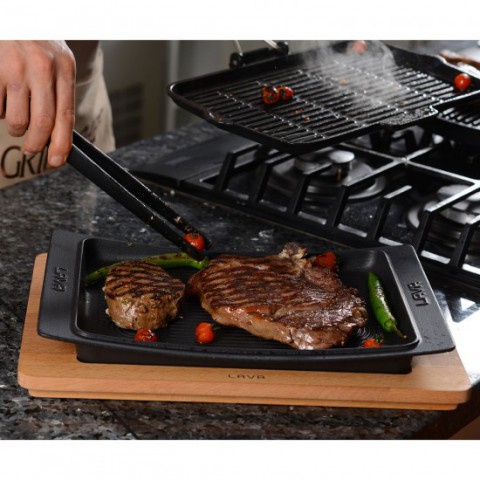 Lava Döküm 36*24 cm Servis Tabağı Siyah ( LV ECO ST 3624 )
