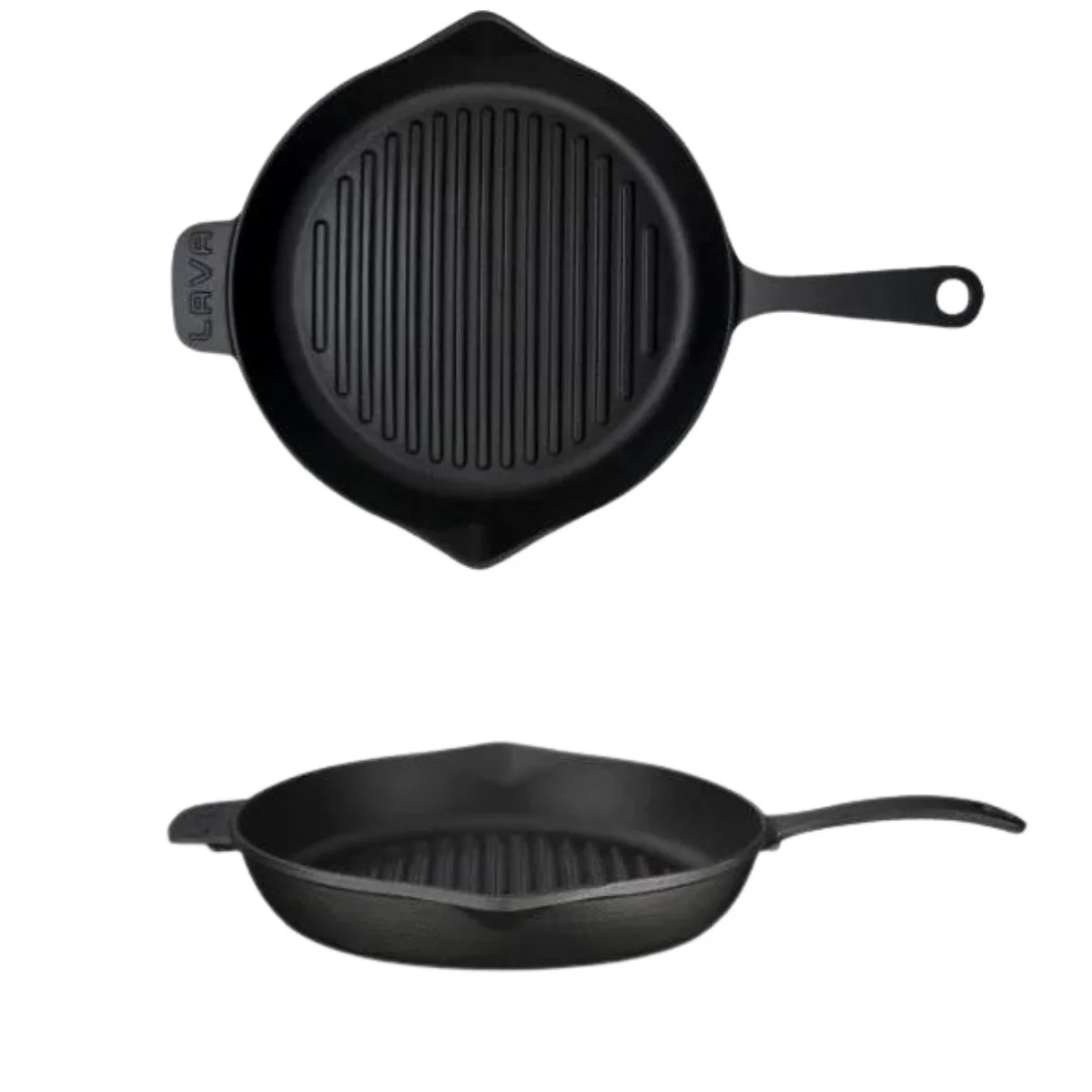 Lava Döküm Ø 28 cm Yuvarlak Izgara Tava Metal Saplı Taban Konkav 12 mm ( LV ECO Y GT 28 KNK )