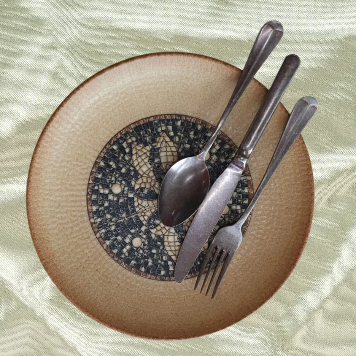 Lugga Sima Yemek Bıçak Bronz Eskitme