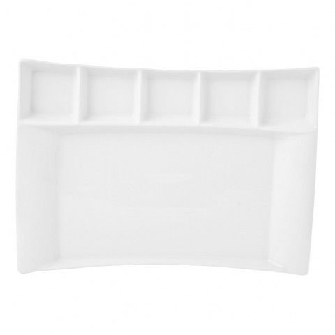 Mılano 32x23 Cm. 5 Bölmeli Servıs Tabağı Dekorsuz