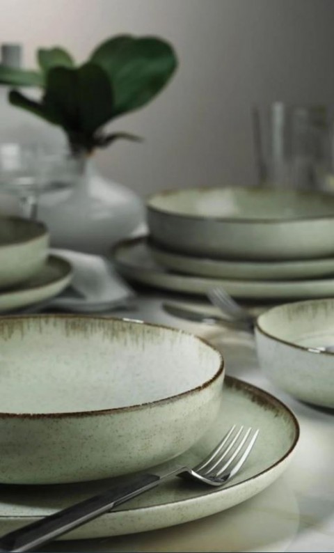 Moderna 12 Parça 4 Kişilik Yemek Seti Yeşil
