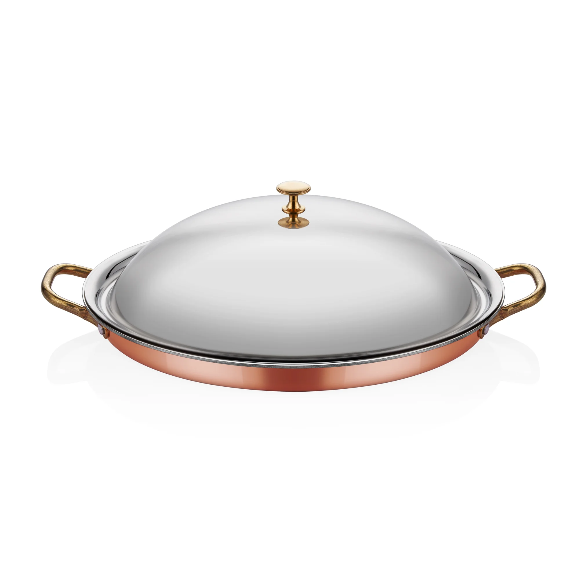 Multi Metal Bakır Oval Sığ Sahan  25*17*3 cm + Kapak