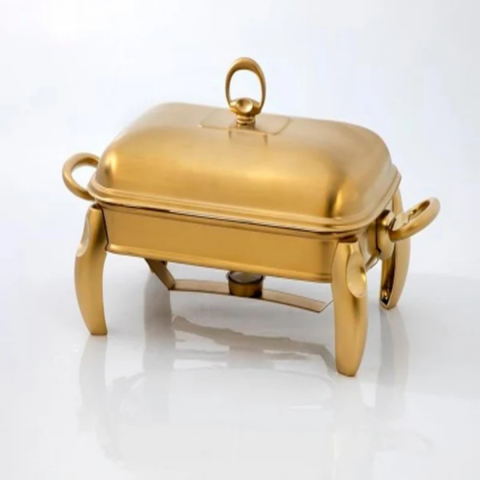 Mum Isıtıcılı Dikdörtgen Servis Seti 1,5 Lt Mat Gold (101000199 )