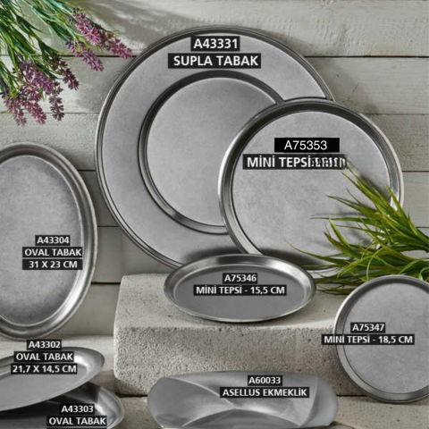 Narin A75353 Mini Yuvarlak Tepsi No:4 (Eskitme)