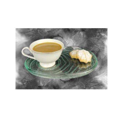 Naturel Line Desen Cam Sunum Tabağı 23x17 cm H 2 cm