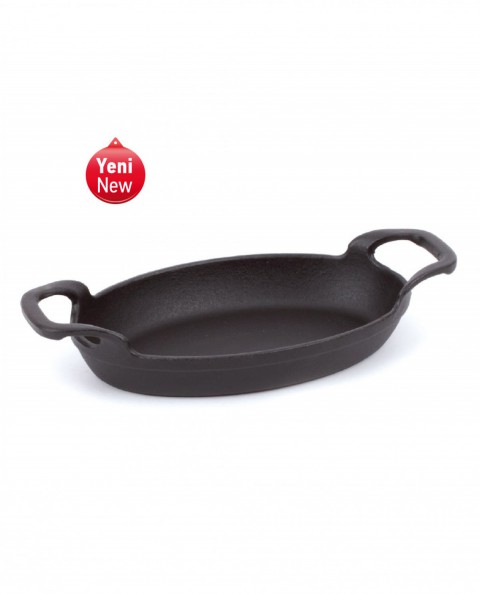 Oval Sahan 21*13 Cm Mat Emayeli Mat Siyah