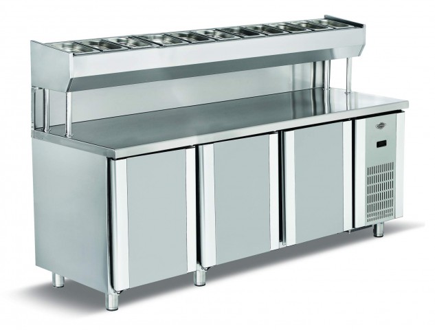 Empero Pizza Salata Hazırlık Buzdolabı 3 Kapılı 200*80*85/h:135 cm (EMP.200.80.01-PSY)