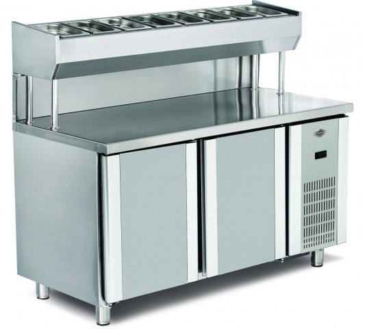 Empero Pizza Ve Salata Hazırlık Buzdolabı İki Kapılı 150*80*85/h:135 cm (EMP.150.80.01-PSY)