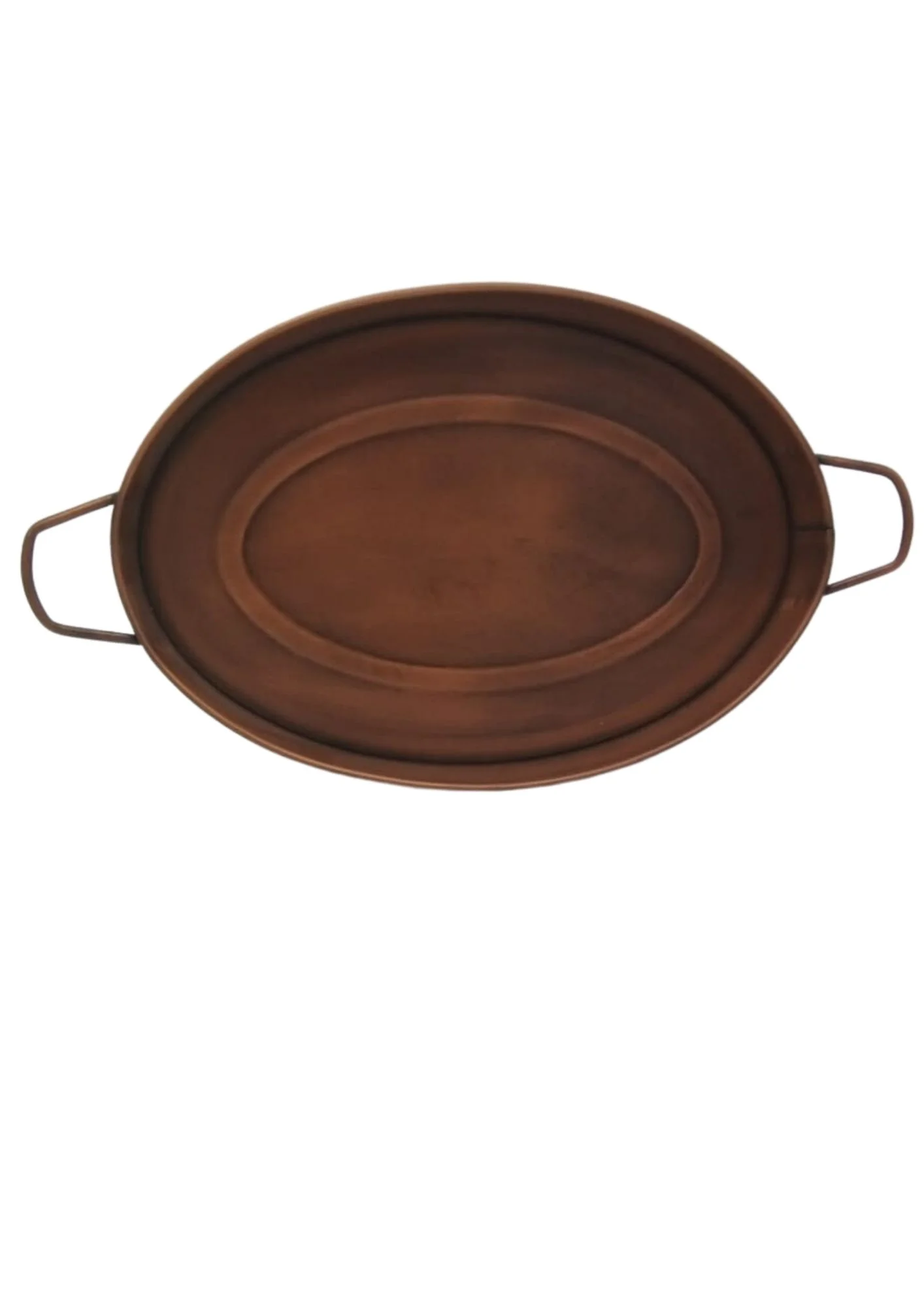 Büyük Boy Renkli Oval Tepsi 31*21 cm Bakır