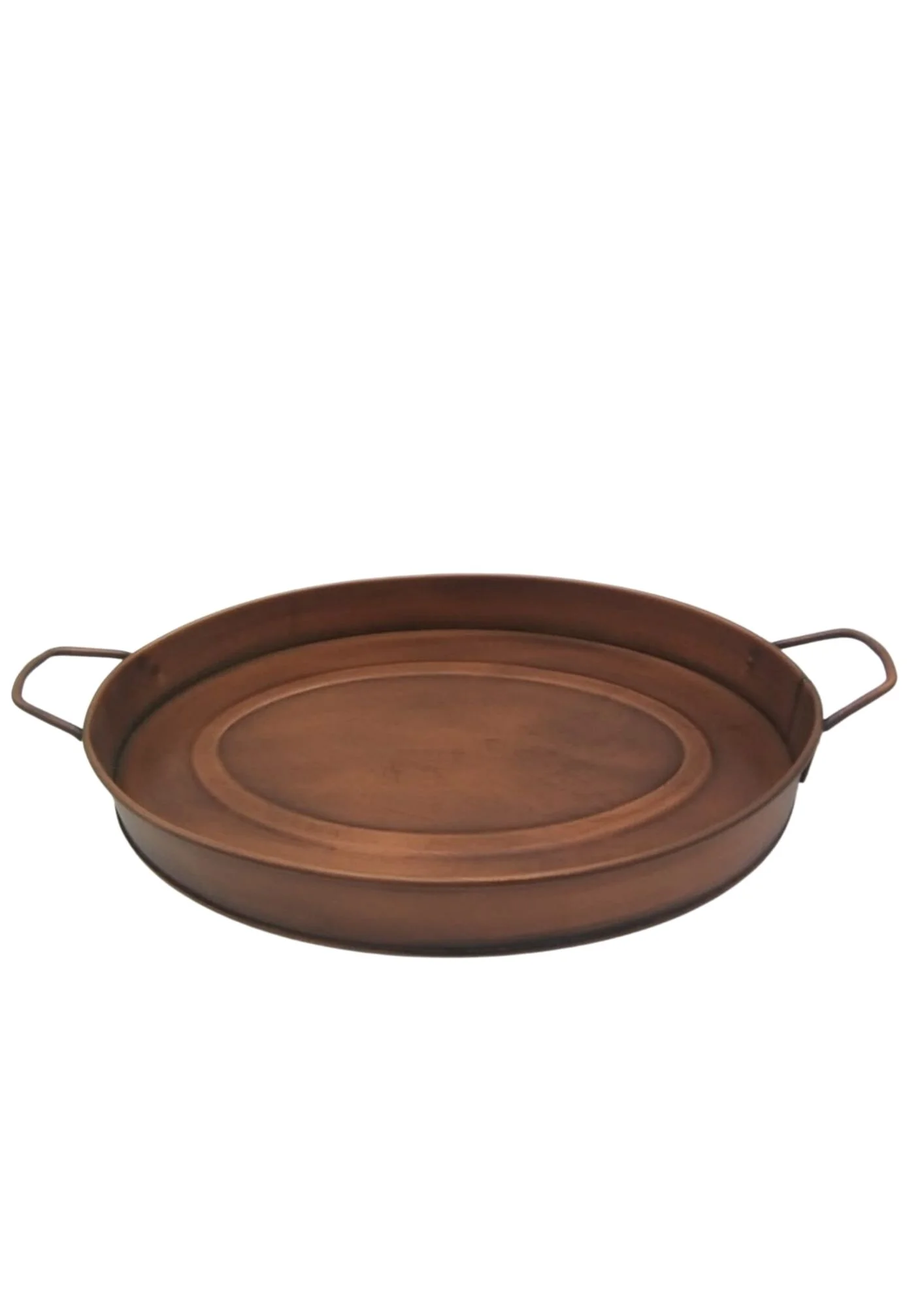 Büyük Boy Renkli Oval Tepsi 31*21 cm Bakır