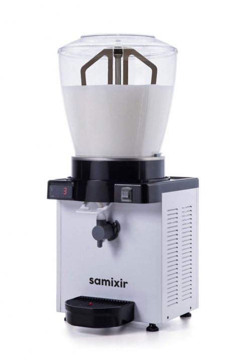 Samixir Panoramik Köpüklü Ayran Dispenseri 22 lt Dijital Termostat Beyaz