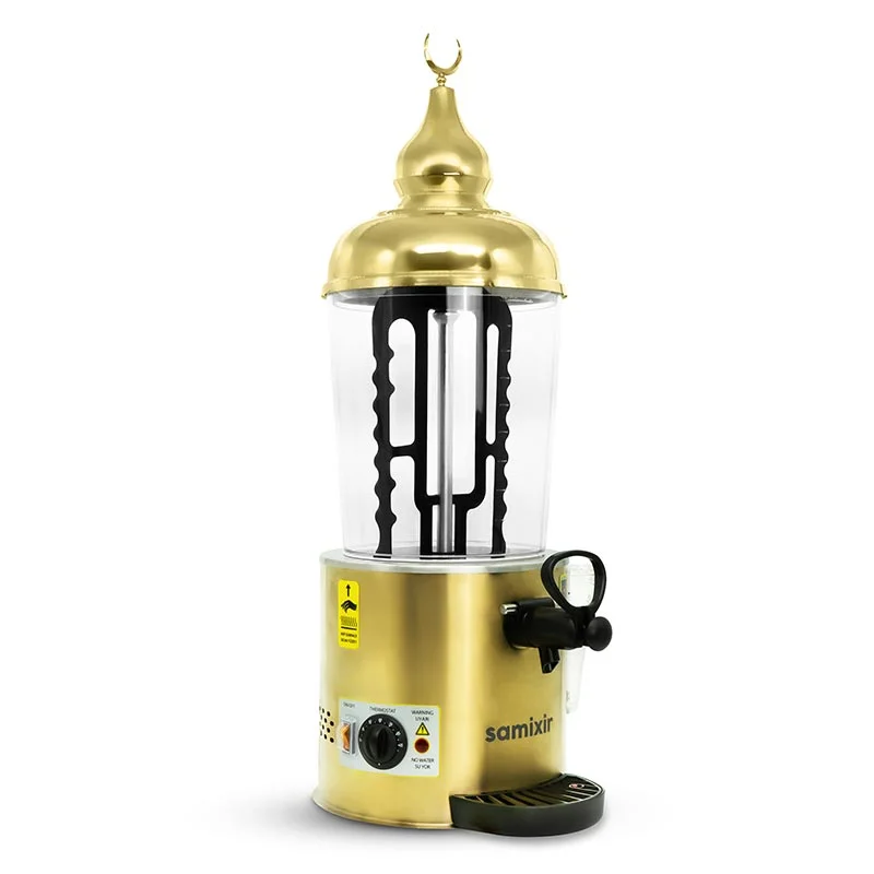 Samixir SC10.G Panoramik 10 lt Karıştırıcılı Sıcak İçecek Dispenseri Gold ( Pirinç Alem Kapaklı )