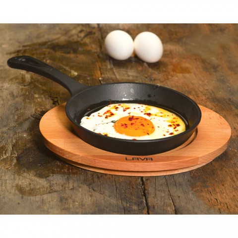 Lava Tek Saplı 16 cm Yuvarlak Döküm Tava ( LV ECO Y STV 16 ) Siyah