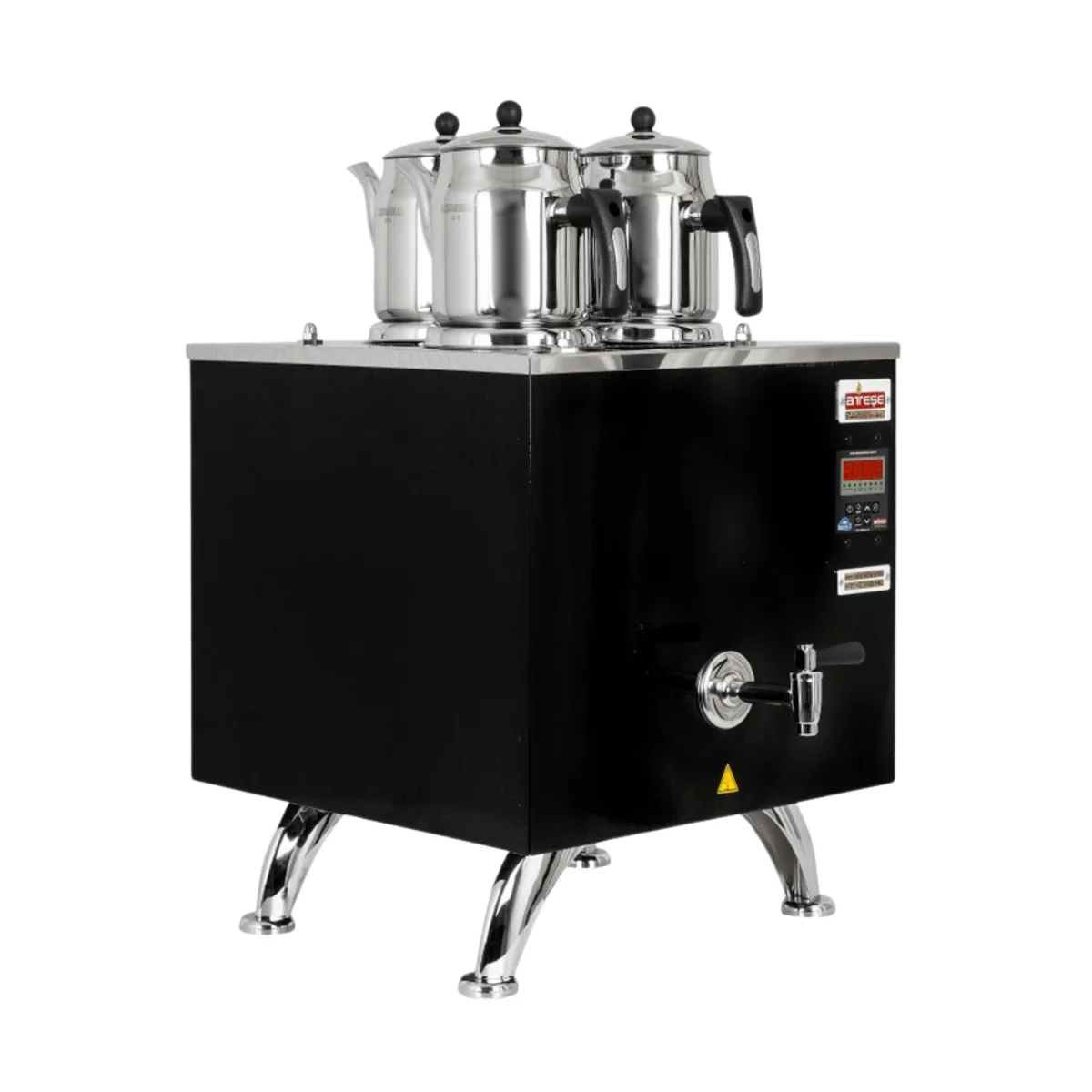 Ateşe TKSE03 Titanium Keyfchi Elektrikli Statik Çay Kazanı 3 Demlikli