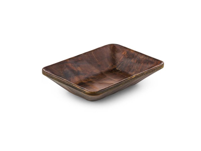 Tria Hibrit Ahşap Köşeli Kayık Tabak 14*10 cm (HW 771)