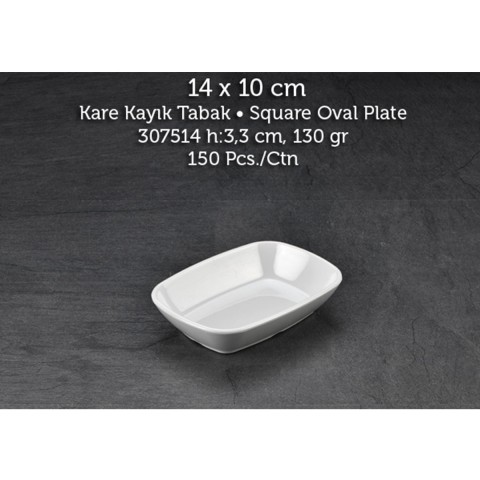 TuvaTherm International 14 cm kare Kayık Tabak (Meze Tabak)