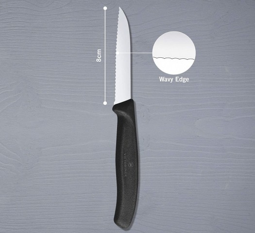 Victorinox Soyma Bıçağı 8cm Testere Ağızlı SwissClassic Siyah (VT 6.7433)
