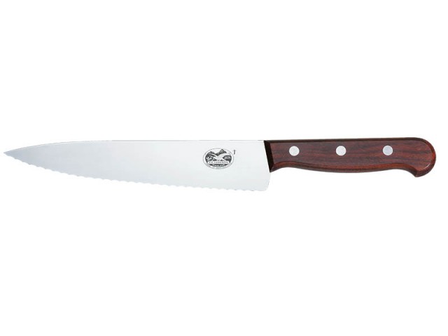 Victorinox Tırtıklı Şef Dilimleme Bıçağı Gül Ağacı Saplı (VT 5.2030.25)