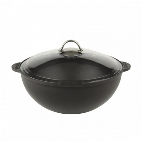 Lava Döküm Yuvarlak Kazan Cam Kapaklı / Tencere. Çap(Ø)30 cm. ( LV Y KZ 30 K3 )